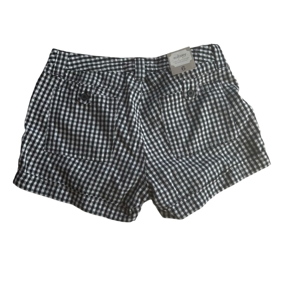 Gap Aubrey Shorts women’s size 6 gingham checkered black & white linen blend NEW - Picture 3 of 13